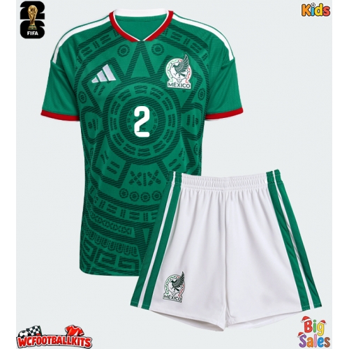 Mexico Jorge Sanchez #2 Replica Home Stadium Kit for Kids World Cup 2026 Short Sleeve (+ pants)